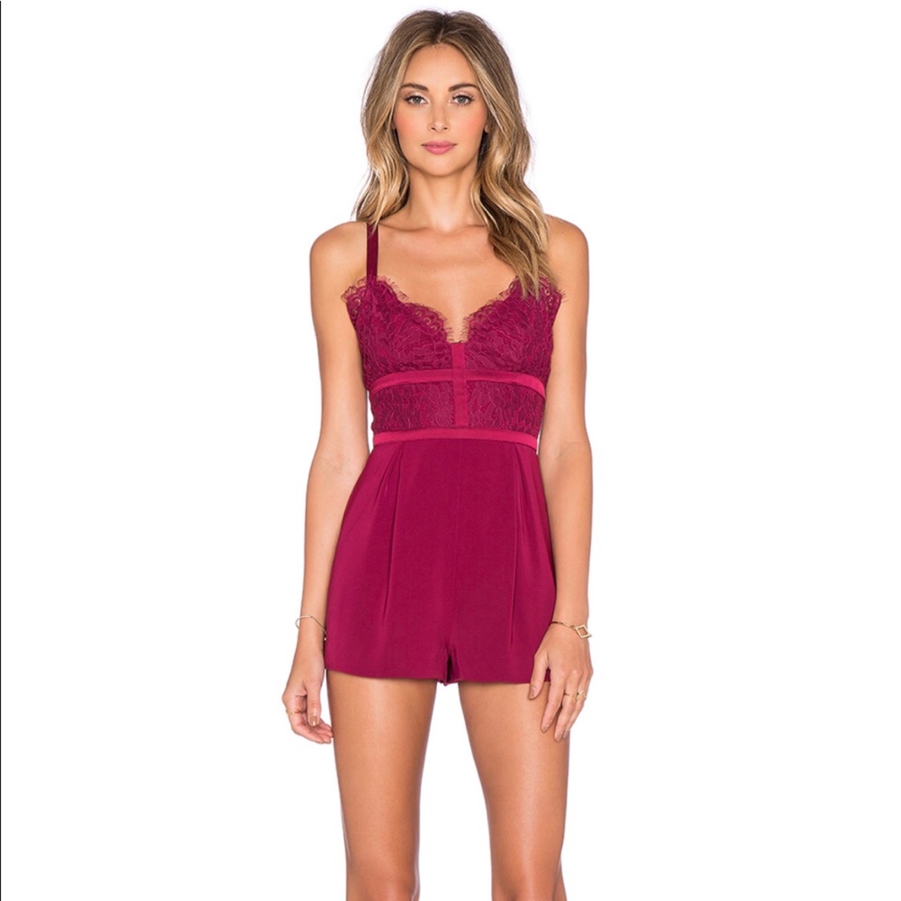 NWT Keepsake The Label Interlude Red Plum Romper